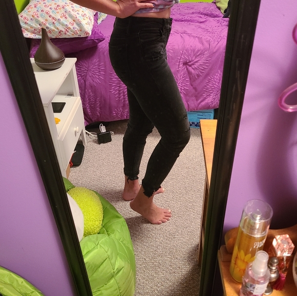 Black distressed American eagle Jegging - Picture 5 of 8